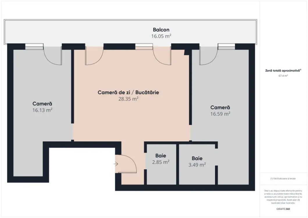 Apartament 3 camere + garaj, Str. C