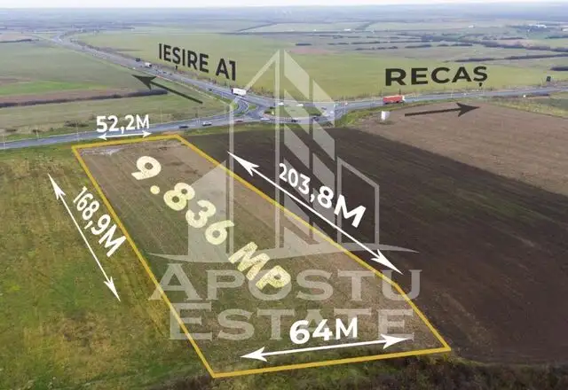 Teren extravilan la 1 minut de ieșirea pe autostrada A1