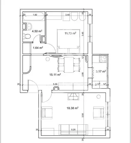 Apartament 2 camere cu centrala,  etaj intermediar, in zona Bucovina