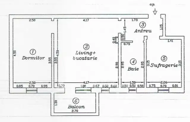 Apartament cu 2 camere, etaj intermediar, langa Spitalul Judetean