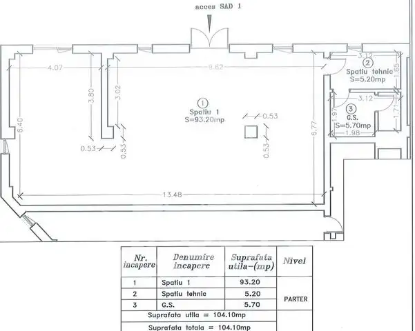 Spatiu comercial 104 mp util, open space, zona Lipovei - Dumbravita