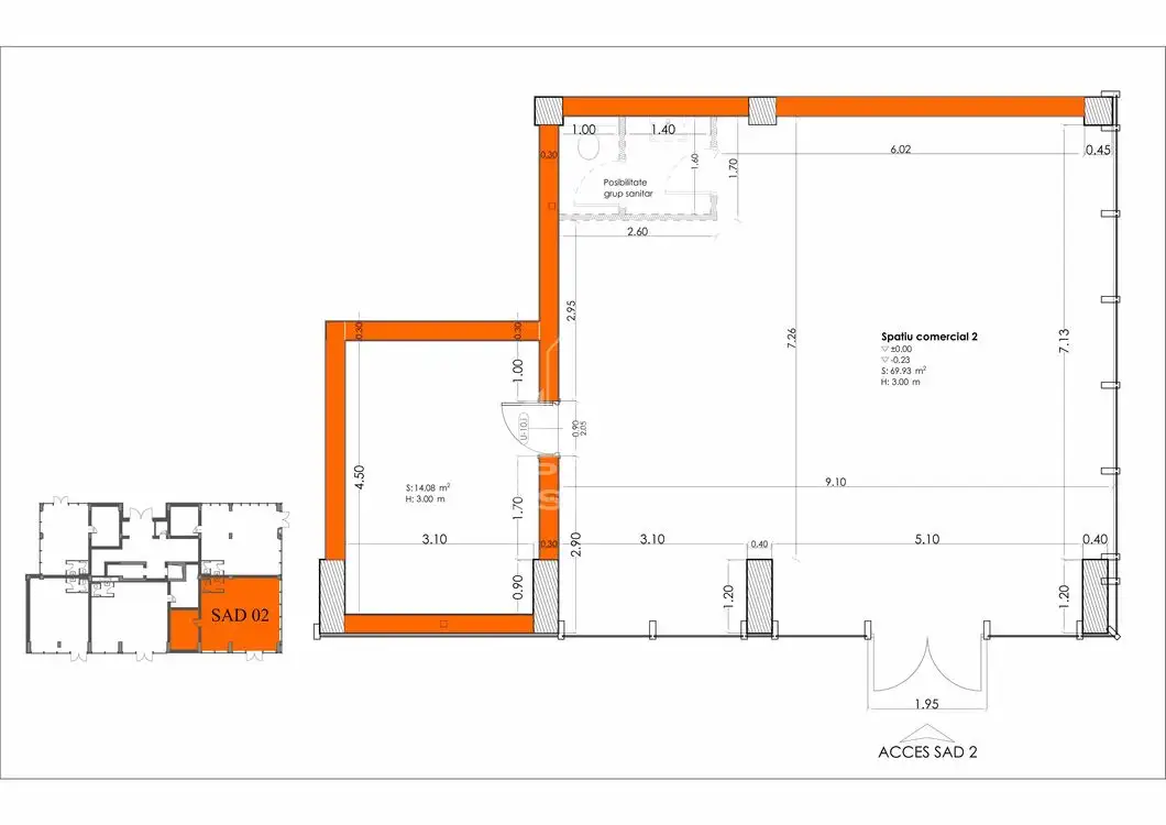 Spatiu comercial 83 mp, zona Lipovei