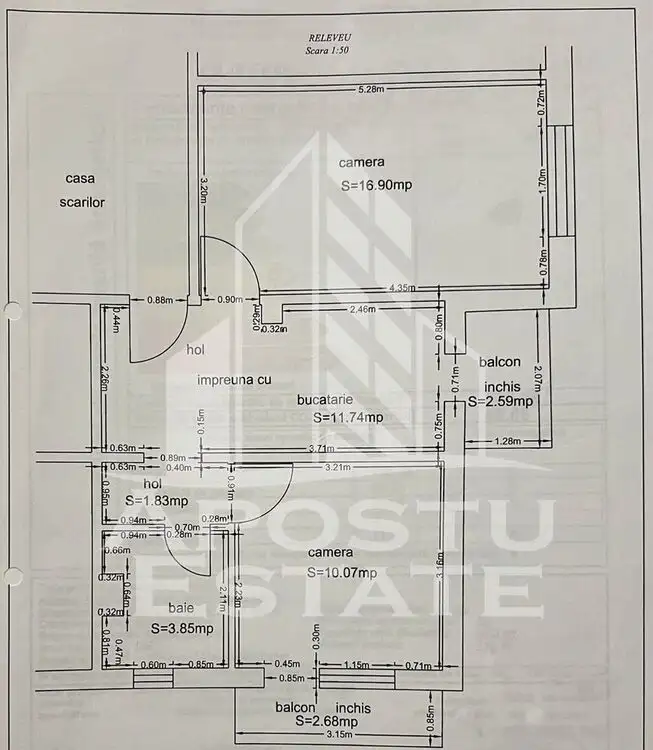 Apartament 2 camere, etaj intermediar, zona Calea Lipovei