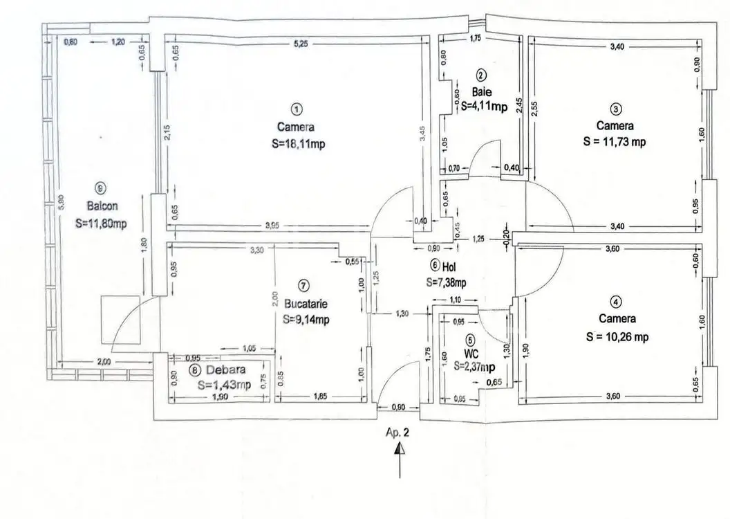 Apartament 3 camere decomandat, centrala proprie, Mircea cel Batran