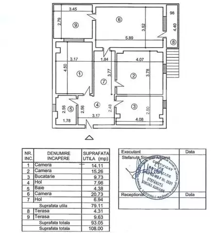 Apartament de 3 camere, curte, zona Bucurestii Noi