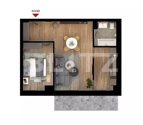 Apartament 2 camere, 57,4 mp, balcon 8,8 mp, zona Carrefour