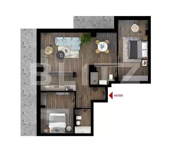 Apartament 3 camere, 99,5, 2 balcoane 18 mp, zona Carrefour
