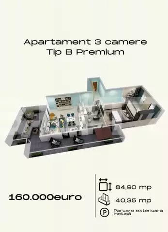 Apartament de 3 camere, 85mp utili, cochet, Torontalului