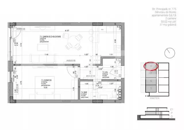 Apartament 2 camere, 50 mp, bloc nou in Sancraiu de Mures