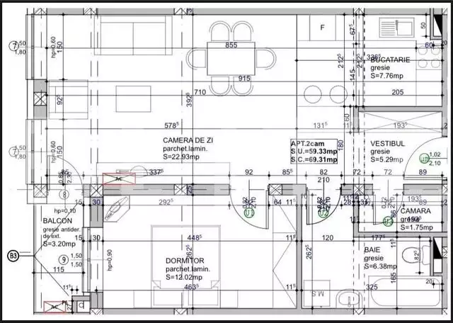 Apartament 2 camere finisat, 59.33 mp utili, complex rezidential in Nufarul 2