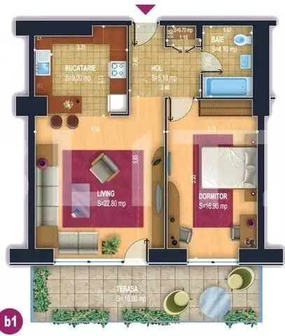 Apartament de 2 camere, 60mp, nemobilat,  zona Dristor 