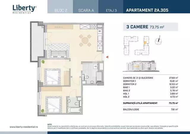 Apartament 2 camere finisat lux, semicentral