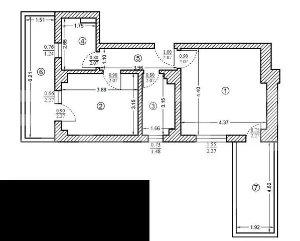Apartament de doua camere semidecomandate, 44mp,  doua balcoane, zona metrou Jiului