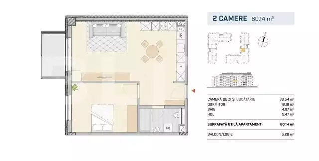 Exclusivtate! Apartament cu 2 camere finisat cu CF , etaj intermediar zona Semicentrala langa parcul Feroviarilor! 