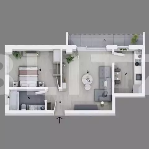 Apartament 2 camere, 46mp, parter cu balcon, zona Primarie Otopeni