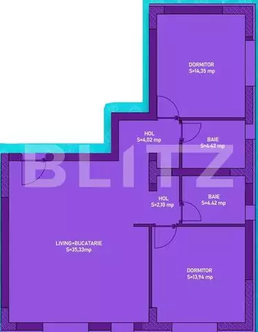 Apartament de 3 camere, 69 mp intr-un ansamblu rezidential premium, zona Cornitoiu