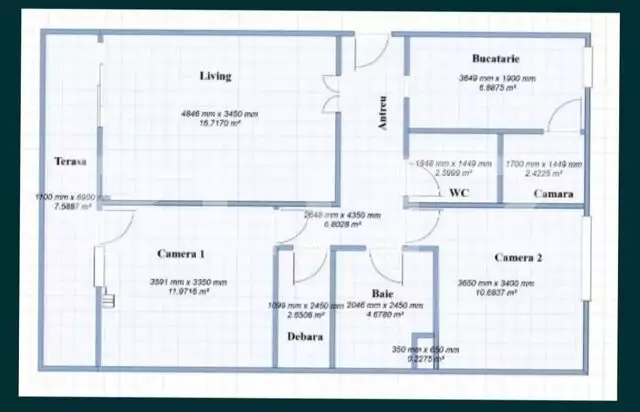 Apartament 3 camere, 72mp, Tudor 