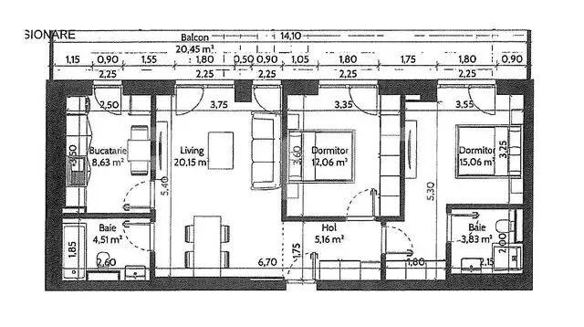 Apartament de 3 camere in Pipera, in constructie, finalizare 2024