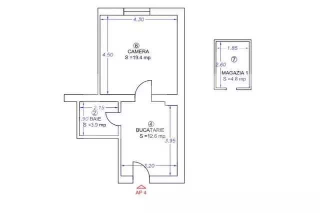 Apartament 1 camera, 36 mp + 40mp gradina privata + optional loc parcare