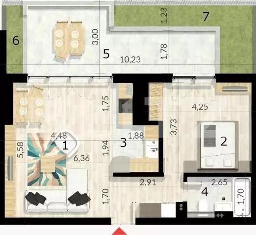 Apartament 2 camere, 97 mp, terasa, cartier Craiovei