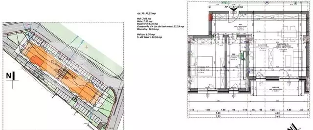 Comision 0- Apartament spatios, 2 camere, 57 mp, semifinisat, Beta Residence