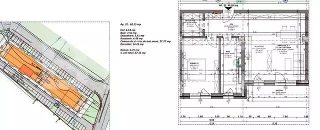 Proiect nou! Apartament 3 camere, 60 mp, semifinisat, Beta Residence