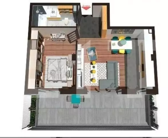 Apartament 2 camere, 52 mp, terasa, finisat, zona exclusivista Floresti