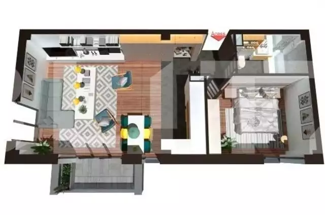 Apartament 2 camere, 58 mp, balcon, Finisat, etaj intermediar, zona exclusivista Floresti