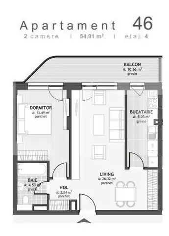Comision 0! Apartament cu 2 camere, 54.91mp, zona Centrala 