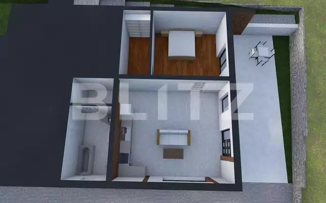 Apartament de 2 camere ”la alb” la casa, 65mp utili, terasa de 50mp 
