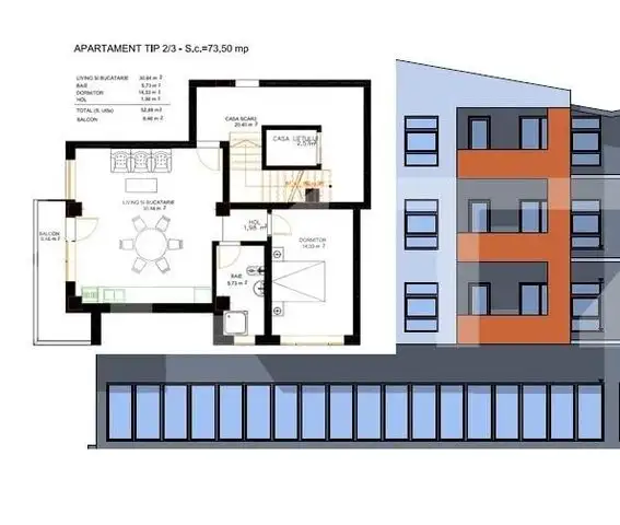 Apartament 2 camere, 73,50 mp, zona Selgros