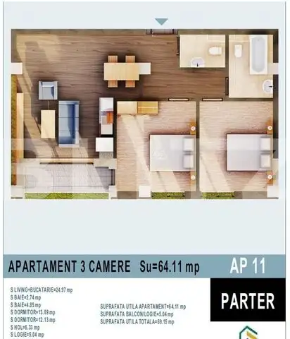 Apartament de 3 camere, bloc nou, Calea Moldovei! 