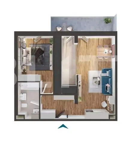 Apartment 2 camere, 56mp, bloc nou, zona Iris