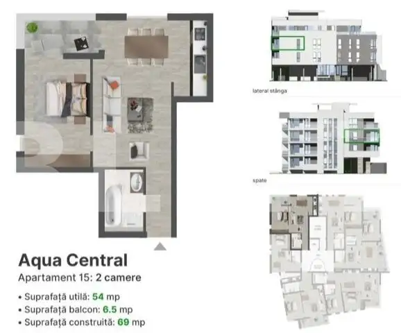 Apartament 2 camere, 54mp, cartier Dealuri Oradea