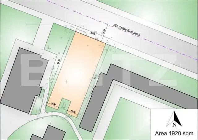 Teren 1920 mp , la strada principala Calea Bucuresti!-zona Institut