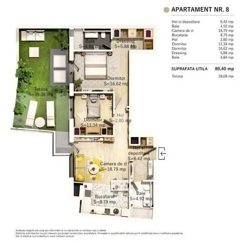 Apartament, 3 camere, 81 mp, zona Parcul Central 