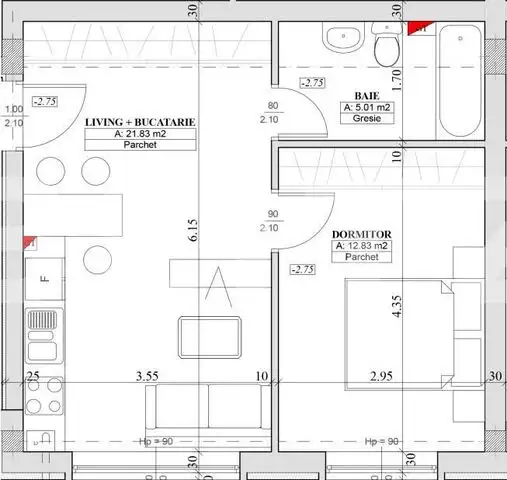 Apartament cu 2 camere, in Apahida, zona Omnia