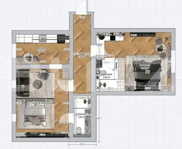 Apartament cu 2 camere, 62mp, zona Centrala