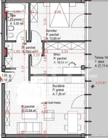 Apartament 3 camere, terasa, semifinisat, garaj, Soporului