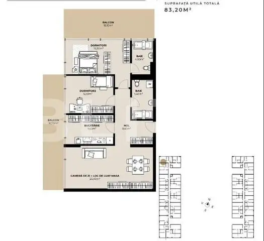 Apartament 3 camere, Semicentral, zona Horea 