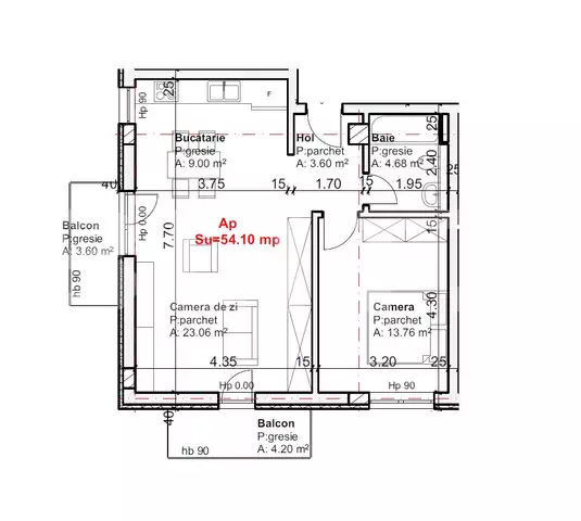 Apartament 2 camere, 54.10 mp, 2 balcoane, etaj intermediar, zona Leroy Merlin!