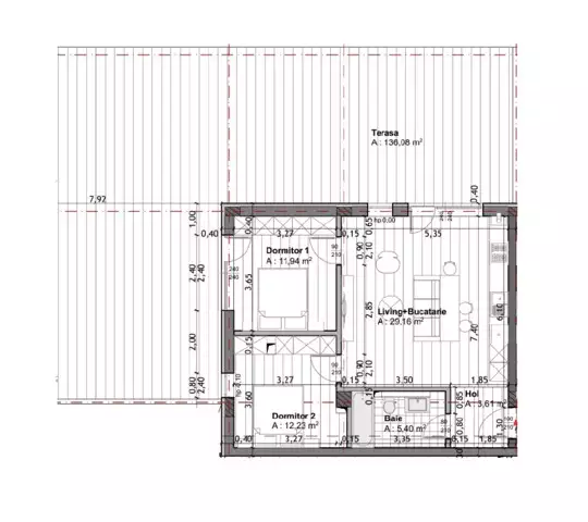 Apartament in imobil nou, 3 camere, gradina de 136 mp, zona Mega Image - Eremia Grigorescu