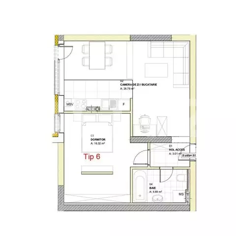Apartament cu 2 camere, 51 mp, etaj intermediar, zona Louis Pasteur