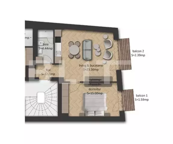 Apartament 2 camere, 53 mp utili, etaj intermediar, optional parcare