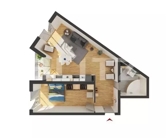Apartament 2 camere, 65 mp utili, etaj intermediar!
