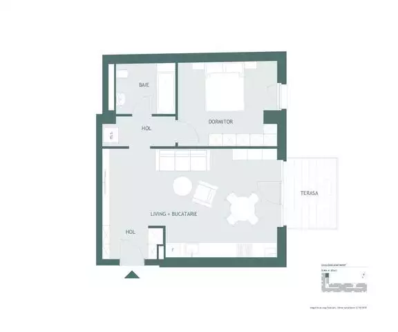 Apartament 2 camere, 55,8 mp utili, terasa si parcare inclusa