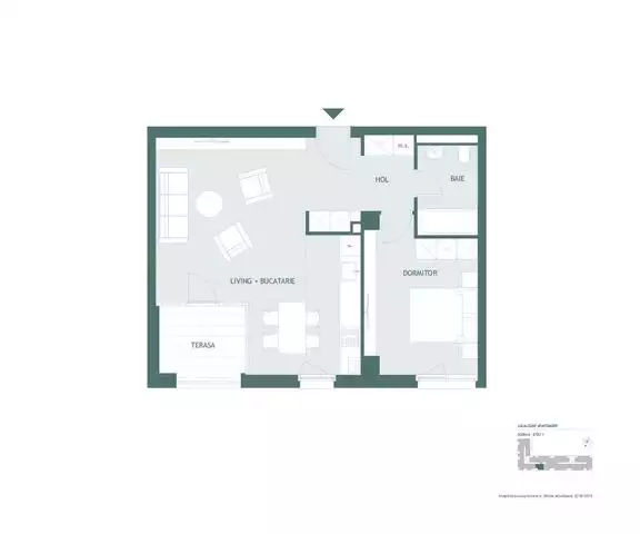 Apartament 2 camere, 57 mp utili, terasa si parcare inclusa