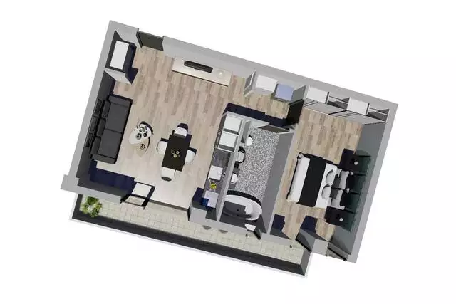 Apartament situat in ansamblu rezidential nou, 2 camere, 55 mp, balcon