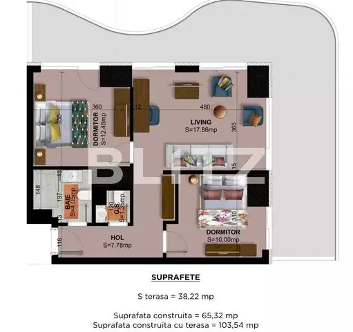 Apartament in ansamblu exclusivist, 3 camere, terasa de 38.22 mp