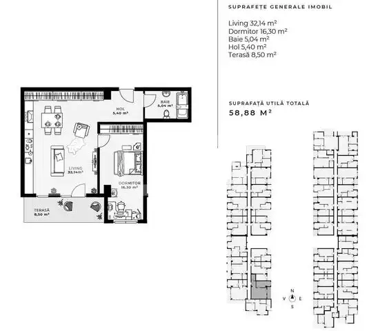 Apartament cu 2 camere, imobil premium, zona Iulius Mall